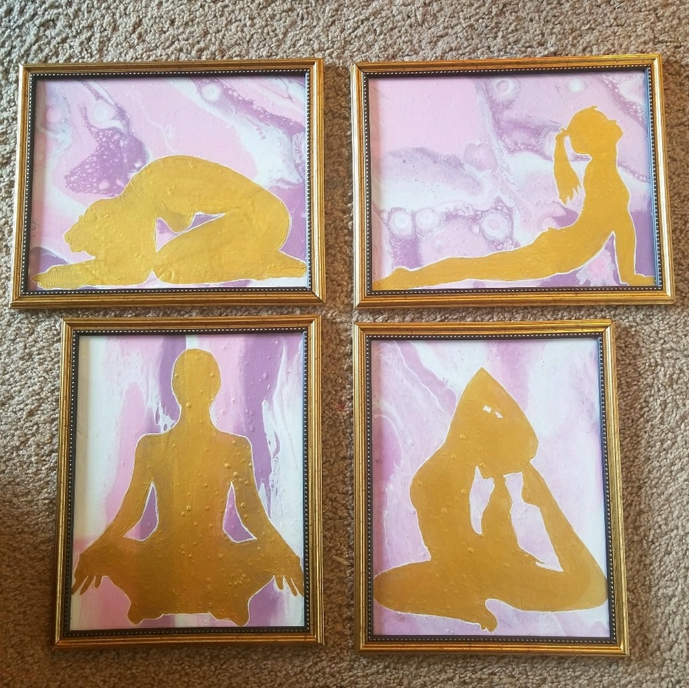 Yoga acrylic artwork